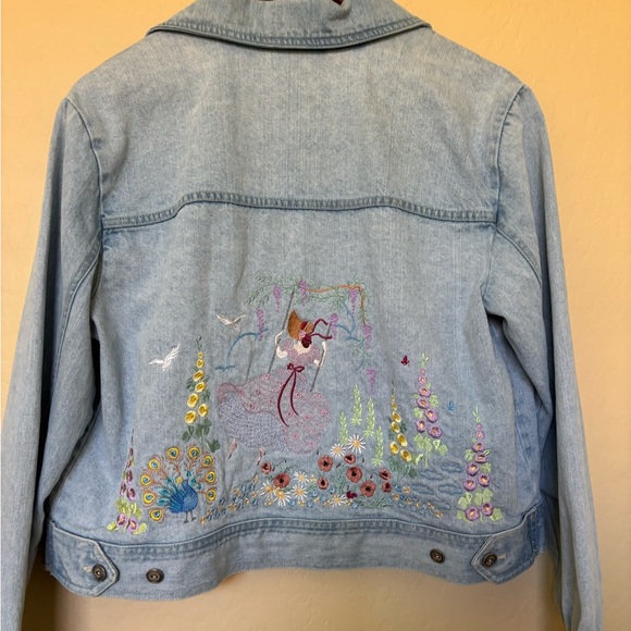 Vintage light washed embroidered oversized jacket | L - Picture 1 of 6